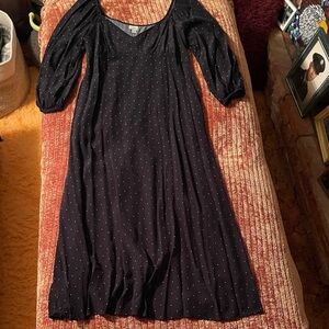 A NEW DAY brand black Long Sleeve Dress with White Dots